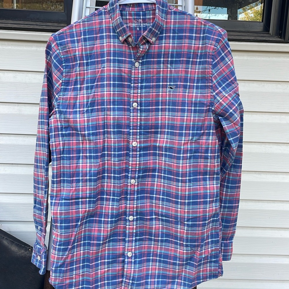 Vineyard vines, flannel shirt, size XL (18) in kids